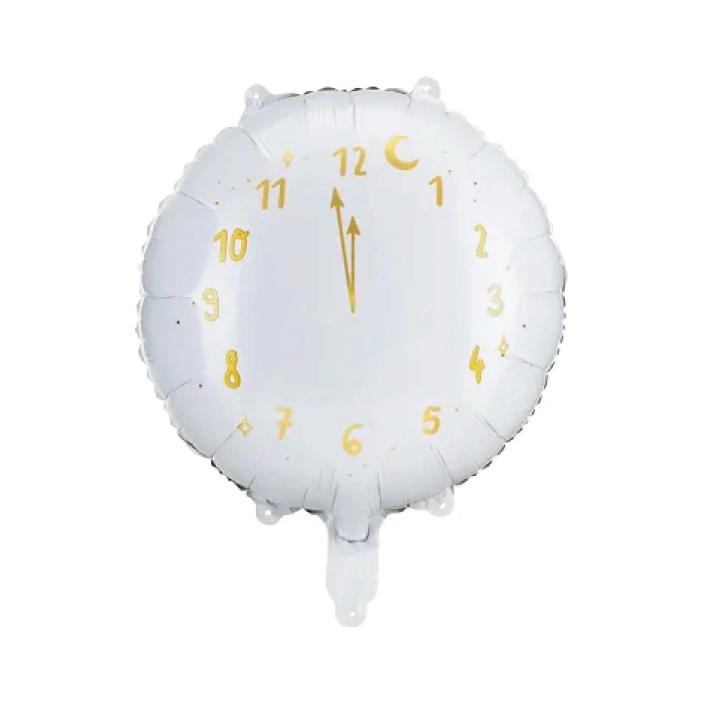 WHITE NEW YEAR CLOCK FOIL BALLOONS