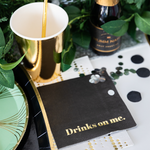 "Drinks On Me" Witty Cocktail Napkins