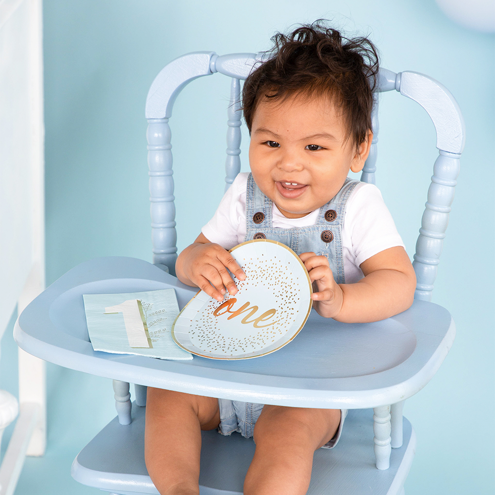 Blue Onederland Dessert Plates