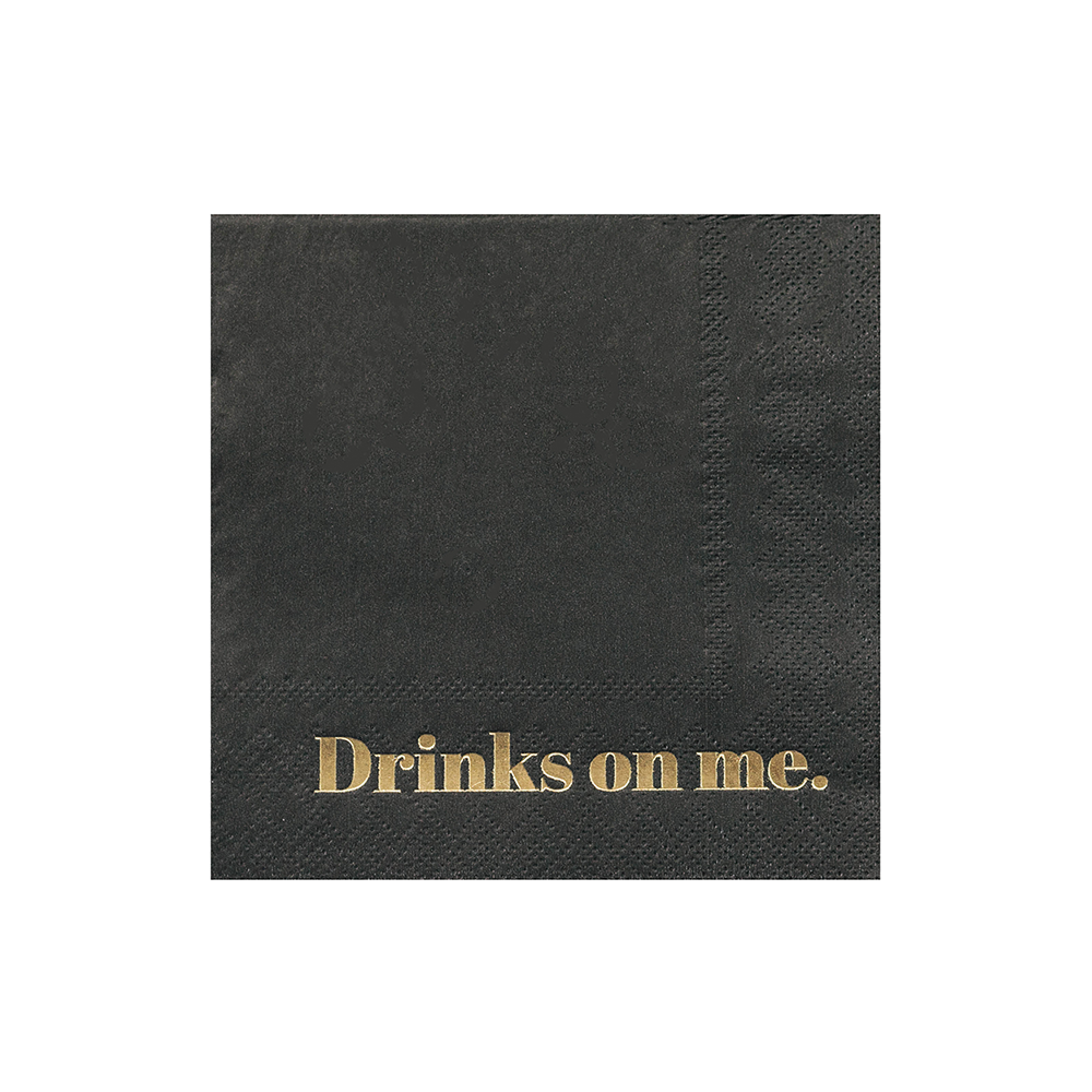 "Drinks On Me" Witty Cocktail Napkins