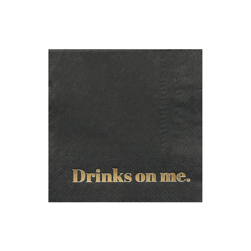 "Drinks On Me" Witty Cocktail Napkins