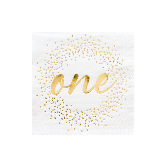 Gold Onederland Cocktail Napkins