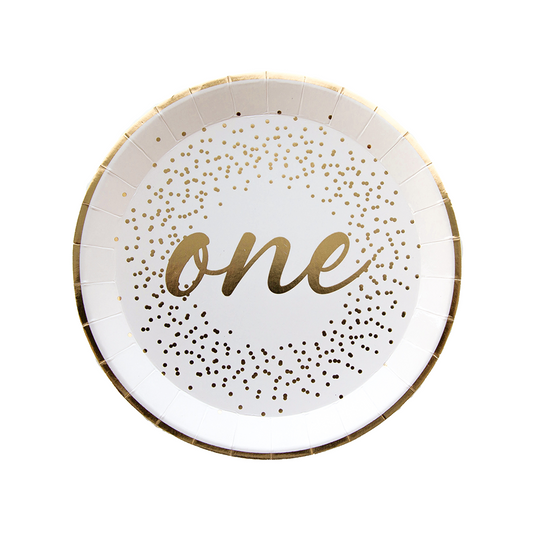 Gold Onederland Dessert Plates