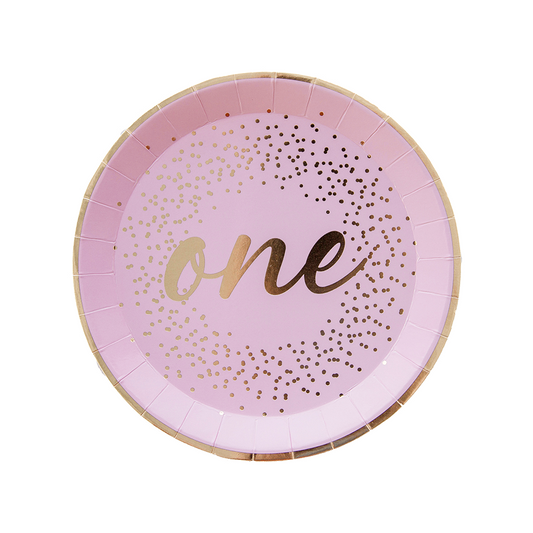 Pink Onederland Dessert Plates