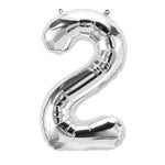 Silver Numbers Foil Balloons