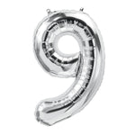 Silver Numbers Foil Balloons
