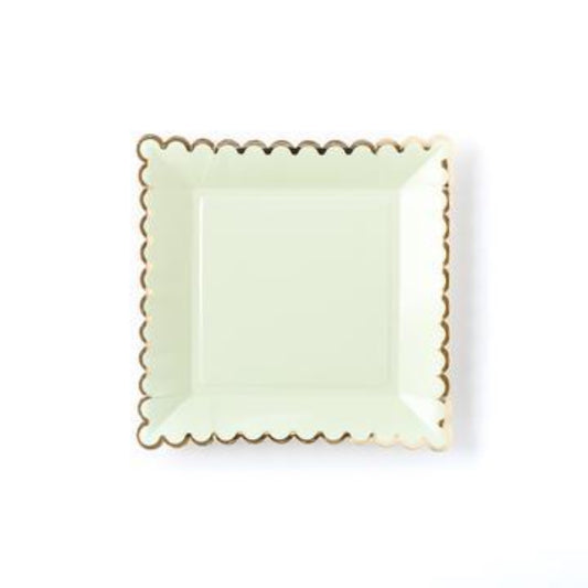 Mint Scalloped Dinner Plates