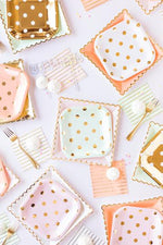 Cream Polka Dots Dessert Plates