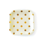 Cream Polka Dots Dessert Plates
