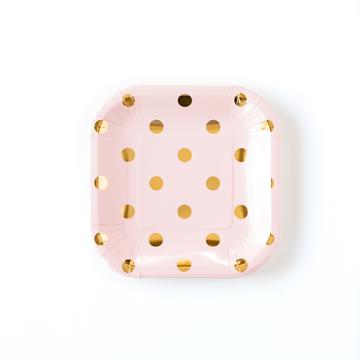 Blush Polka Dots Dessert Plates