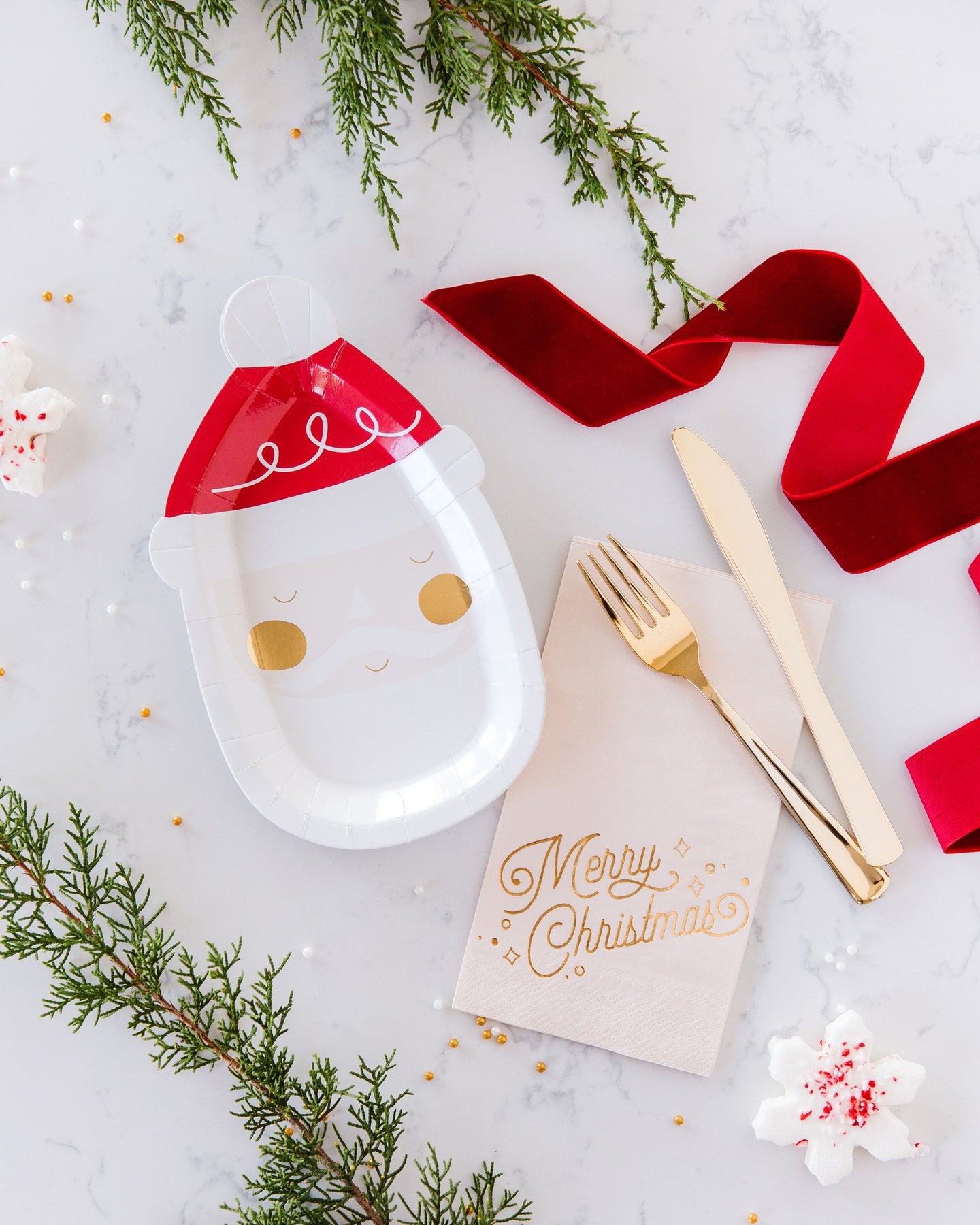 BLUSH MERRY CHRISTMAS DINNER NAPKIN