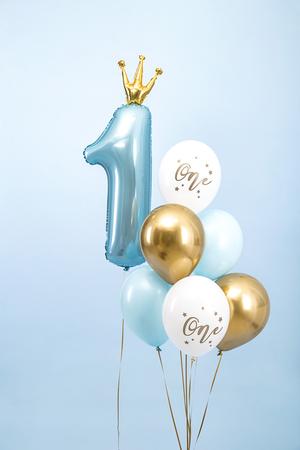 LIGHT BLUE FOIL NUMBER ''1'' BALLOON