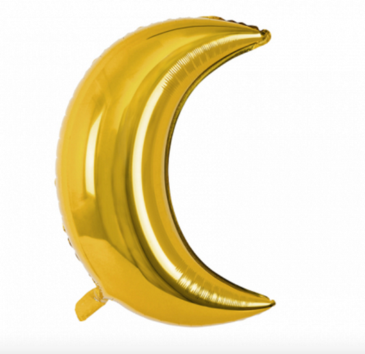 GOLD CRESCENT MOON BALLOON 24"