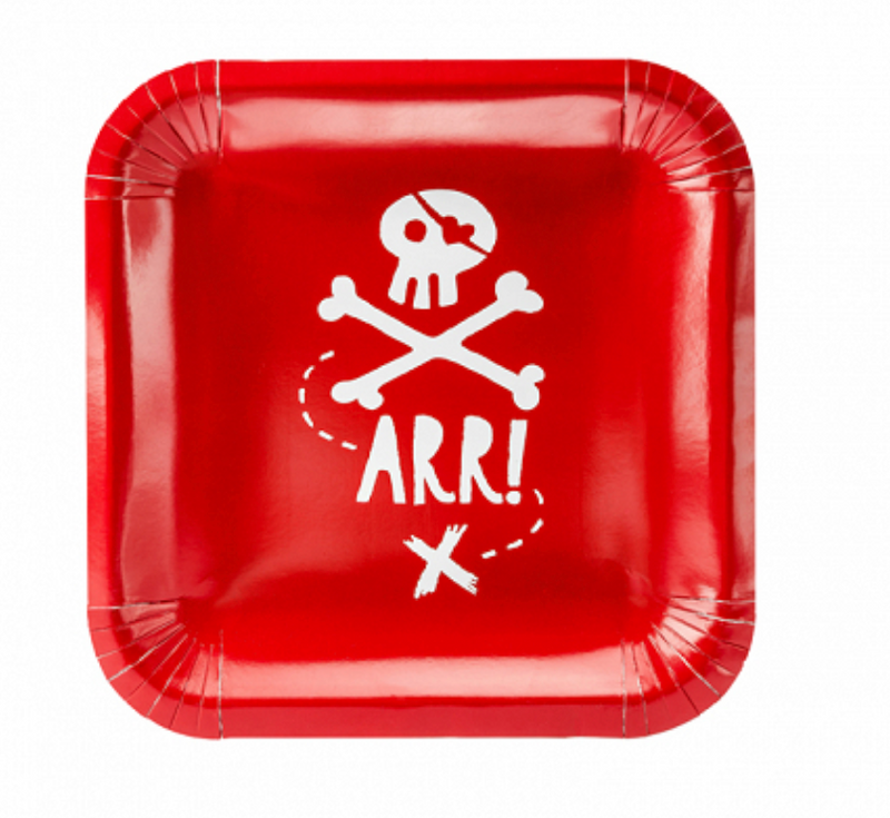 Red Pirate Dessert Plates