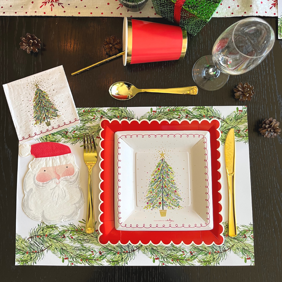 CHRISTMAS WREATH PAPER PLACEMATS