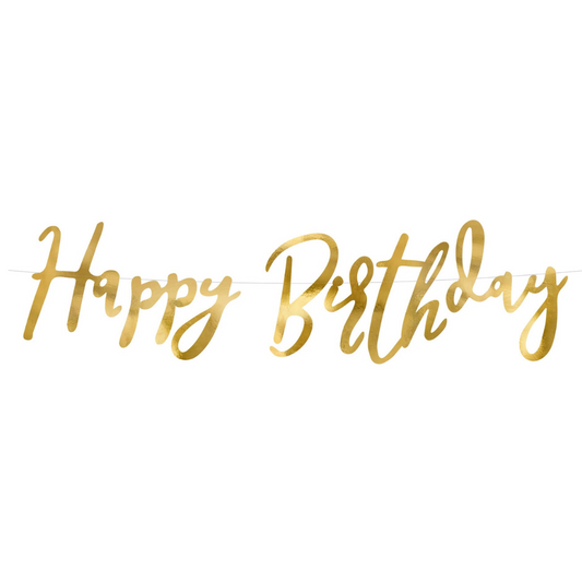 Gold Happy Birthday Banner