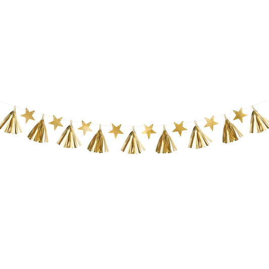 GOLD STAR & TISSUE GARLAND