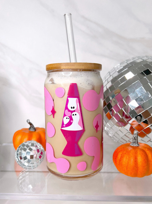 Halloween Lava Lamp Ghost Coffee and Drink Glass