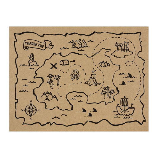 PIRATE TREASURE MAP PAPER PLACEMATS