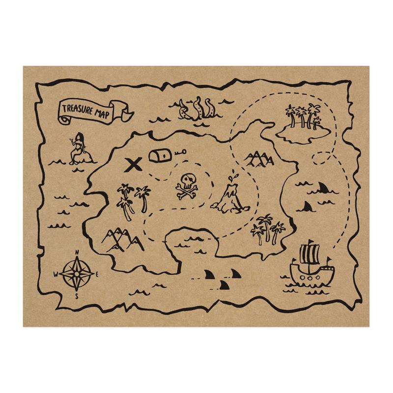PIRATE TREASURE MAP PAPER PLACEMATS