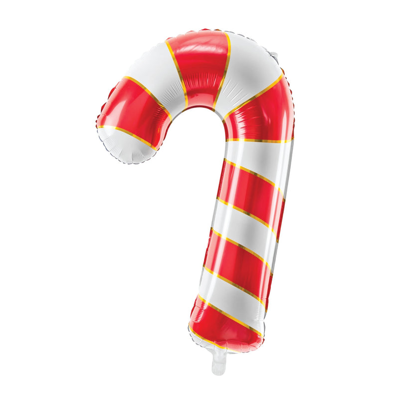 RED & GOLD CANDY CANE FOIL BALLOON
