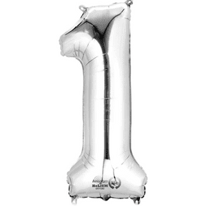 Silver Numbers Foil Balloons