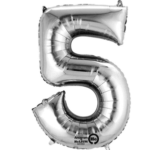 Silver Numbers Foil Balloons