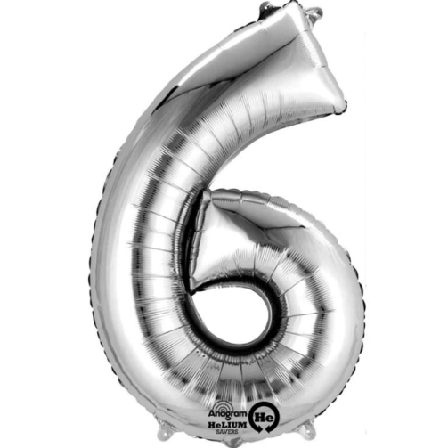 Silver Numbers Foil Balloons